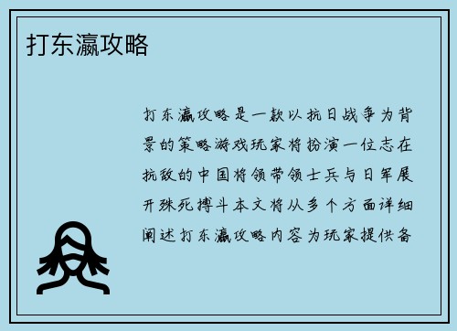 打东瀛攻略